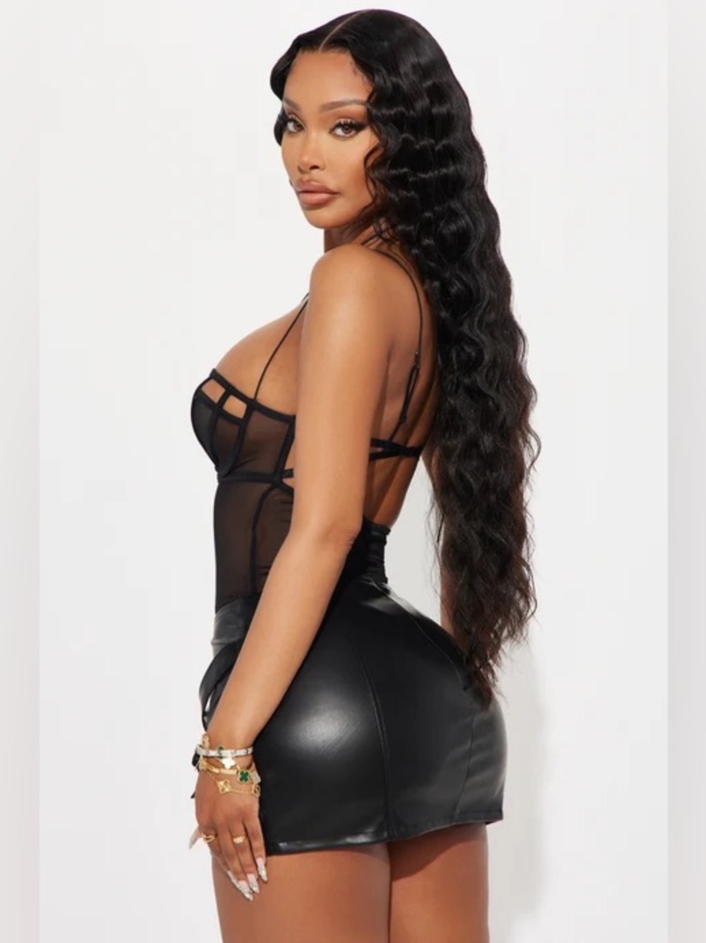 Fashion Nova Love Like This Mesh Bodysuit - Black - Picture 4 of 4